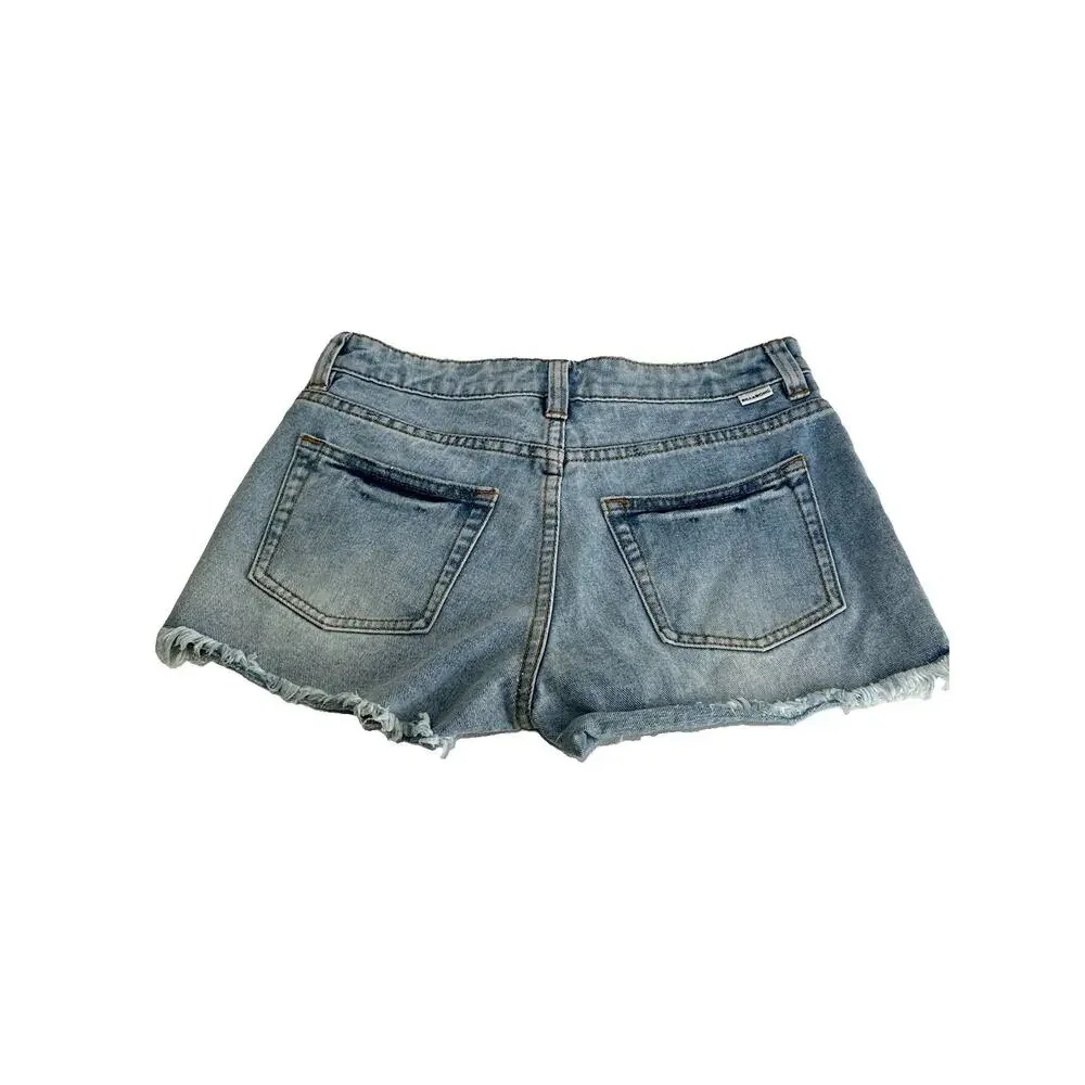 Billabong Distressed Ripped Raw Hem Denim Shorts Size 27 (27” W) 2